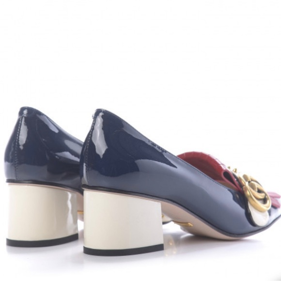 Studded Patent Gucci Marmont Pumps/Loafers - Picture 10 of 16